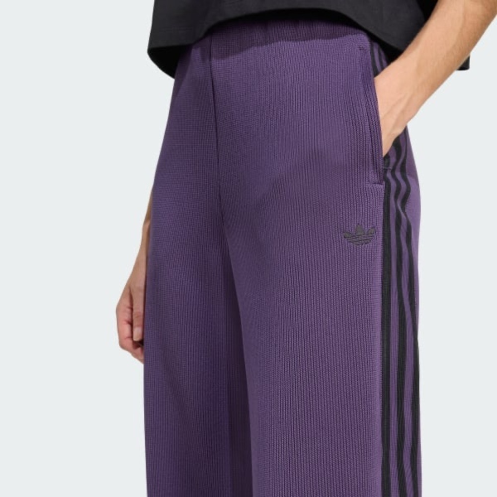Adidas Women's Purple Firebird Wide-Leg Pants - Picture 8 of 12